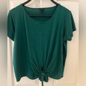 J. Crew Tie Front Shirt (green) Size M